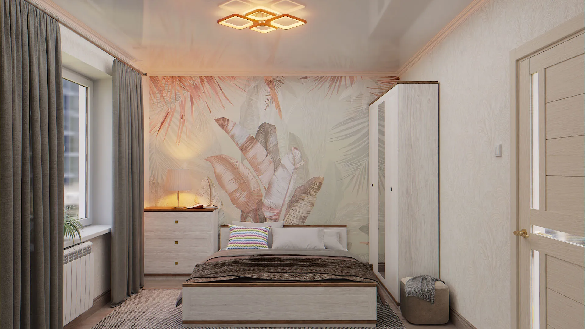 интерьерная 3D визуализация спальня