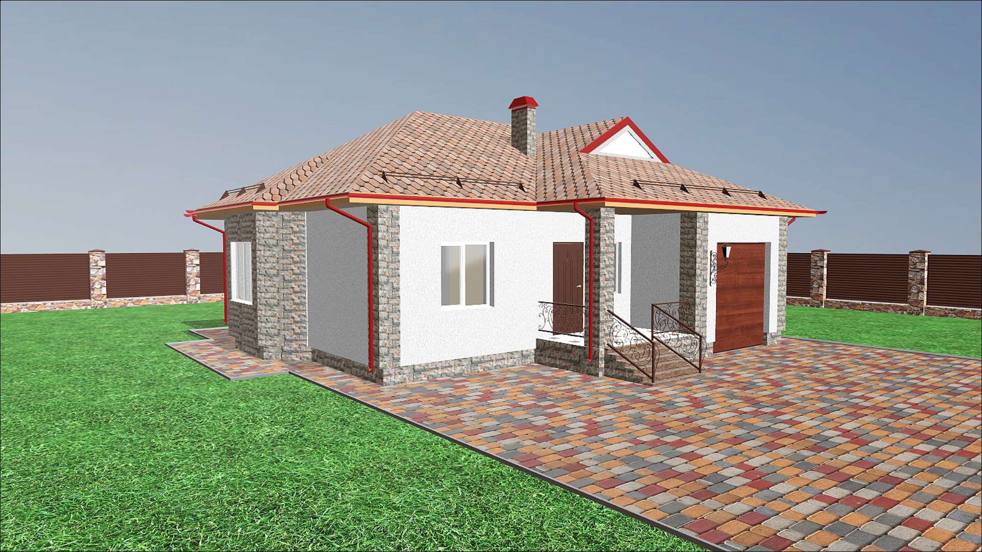3D Візуалізація WebGL2 проекту одноповерхового будинку